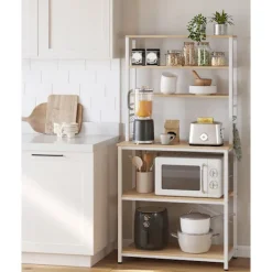 Rootz Living Köksö>Rootz kökshylla med 6 hyllor och 6 krokar - Skafferställ - Förvaringsorganisator - Spånskiva och stål - 40cm x 80cm x 167cm