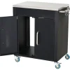 Rootz Living Köksö>Rootz Köksvagn - Köksvagn - Serveringsvagn - Köksskåp - Rostfritt stål - Svart - Dörrar - På hjul
