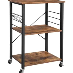 Rootz Living Köksö>Rootz Köksvagn - Serveringsvagn - Köksvagnar - Rustikbrun - Industrivagn - 60 x 40 x 89 cm (LxBxH)