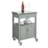 Rootz Living Köksö>Rootz Köksvagn Vagn Förvaringsvagn Serveringsvagn Köksskåp med bänkskiva i rostfritt stål
