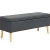 Rootz Living Kistor & Koffertar>Rootz klädd bänk med förvaring - Bed Bench - Seat Chest - Linne Look - 110 x 39 x 45 cm - Grå