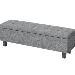 Rootz Living Kistor & Koffertar>Rootz Linen Look Storage Bench - Lagring Seat Chest - Tufted Storage Bench - Hidden Storage - 138 cm x 40 cm x 45 cm