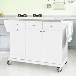 Rootz Living Köksö>Rootz Lyx Köksvagn med Stort förvaringsskåp - Köksö med bänkskiv