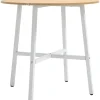 Rootz Living Matbord>Rootz matbord - Runt köksbord - Modern stil - Bordsskiva i trä - Stabila metallben - 80 cm x 76 cm - Naturträ & Vit