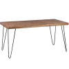 Rootz Living Matbord>Rootz matbord massivt trä Sheesham 120cm matbord träbord Metallben köksbord Landhaus mörkbrunt