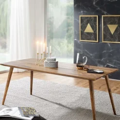 Rootz Living Matbord>Rootz matsalsbord 120 x 60 x 76 cm Sheesham rustikt massivt trä - Designat matbord på landet - Bord för matsal rektangulärt - 4 - 6 personer