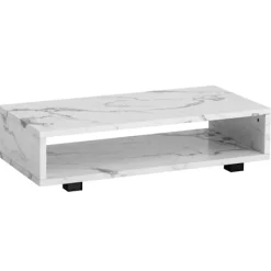 Rootz Living Soffbord>Rootz Modern soffbord - marmorutseende - stor bordsskiva - barriärfri förvaring - 100 cm x 50 cm x 25 cm