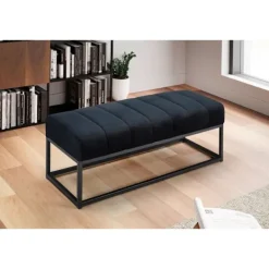 Rootz Living Balkongmöbler>Rootz Modern stoppad bänk - Bekväma sittplatser - Snygg öppen ram - Sammetskudde - Kompakt design - 108cm x 40cm x 40cm