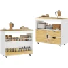 Rootz Living Köksö>Rootz Rollable Kitchen Trolley - Mobile Kitchen Island - Kitchen Cart - riklig förvaring och enkel rörlighet - 107 cm x 50 cm x 85 cm