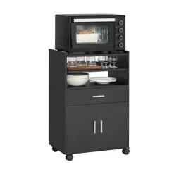 Rootz Living Köksö>Rootz rullande köksskåp - Mikrovågsställ - Förvaringsvagn - Mångsidig användning - Lätt att röra sig med låsbara hjul - Gott om förvaring med skjuthyl | Fyndiq