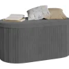Rootz Living Pallar>Rootz sammet vikbar förvaringspall - ottoman - säte bröstet - bekvämt skum - 76x38x38 cm, grå