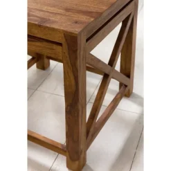 Rootz Living Pallar>Rootz set med 2 sidobord i massivt trä sheesham vardagsrumsbord design mörkbrunt soffbord i lantlig stil