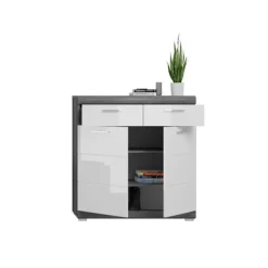 Rootz Living Byråer>Rootz Shoe Cabinet Scout - Garderob Piece - Shoe Organizer - High Gloss Front - Hållbart trä - 90 cm x 96 cm x 37 cm