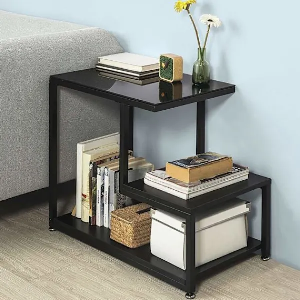 Rootz Living Soffbord>Rootz sidobord - Soffbord - Vardagsrumsbord med förvaringshylla - B65 x D35 x H55cm