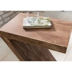 Rootz Living Småbord>Rootz sidobord massivt trä akacia Z Cube 60 cm högt vardagsrumsb