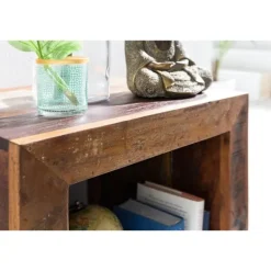 Rootz Living Småbord>Rootz Sidobord Shabby-Chic Recycling Mango massivt träbord brun Litet bord 45x45x35cm Design Cube