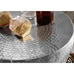 Rootz Living Småbord>Rootz sidobord 41x41x41cm aluminium silver bord orientaliskt run