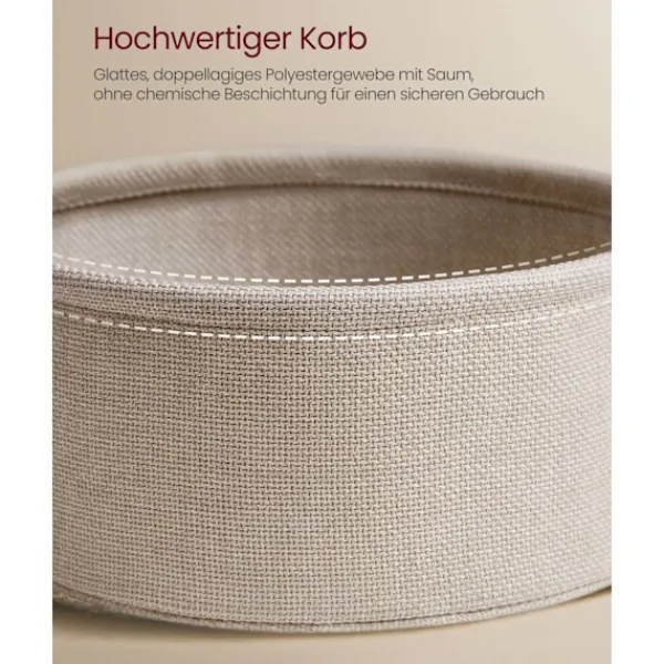 Rootz Living Soffbord>Rootz sidobordsset - Ändbord - Tygkorg - Förvaringslösning - 75 cm x 45 cm - 71,5 cm x 15 cm - Matt vit - Kamelbrun