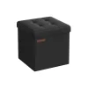 Rootz Living Kistor & Koffertar>Rootz sitskista - Förvaring Ottoman - Fotstöd - Imiterat linne - MDF - Skum - 30 cm x 30 cm x 30 cm - Basic Black - 1,6 kg - 130 kg Max belastning - 2 | Fyndiq