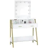 Rootz Living Sminkbord>Rootz Sminkbord - Sminkbord - Sminkställ - Kosmetisk organisering - Beauty Station - Upplyst konsol - Sminkbord - Vit - 90x153x40 cm