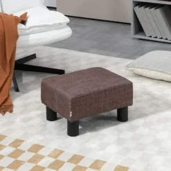 Rootz Living Pallar>Rootz Snygg Pall med Tygöverdrag - Fotstöd - Soffbord - Bekväma sittplatser - Mångsidig användning - Golvskydd - 40W x 30D x 24H cm - Linnetyg