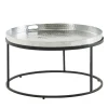 Rootz Living Soffbord>Rootz soffbord hamrad metall 62x62x36 cm soffbord aluminium silv