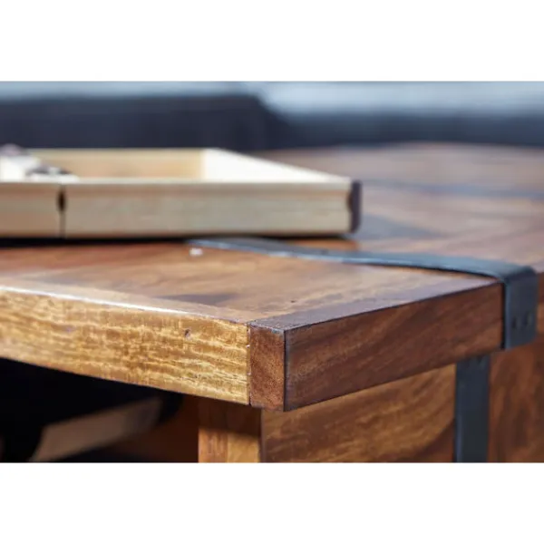 Rootz Living Kistor & Koffertar>Rootz soffbord 100x60x40 cm kistbord i massivt sheeshamträ med v