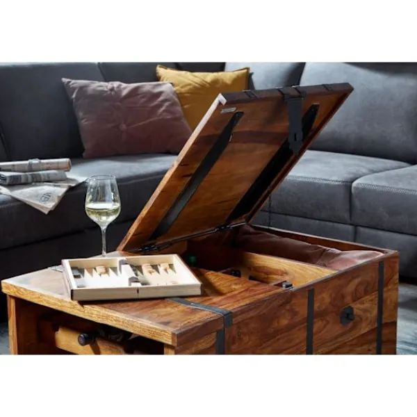 Rootz Living Kistor & Koffertar>Rootz soffbord 100x60x40 cm kistbord i massivt sheeshamträ med v