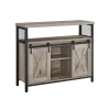 Rootz Living Sideboards>Rootz spånskiva stålskänk - Greige svart - Förvaringsskåp - Justerbara hyllor - 33cm x 100cm x 80cm