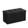 Rootz Living Kistor & Koffertar>Rootz -säte med förvaring - Seat Chest - Ink Black Bench - Mycket elastiskt skum - 38 x 76 x 38 cm MDF