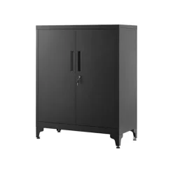 Rootz Living Skåp>Rootz stålskåp i metall - Förvaringsorganisator - Svart - Justerbara hyllor - Kraftig - 40cm x 80cm x 90cm