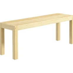 Rootz Living Balkongmöbler>Rootz stoppade bänkar - Träbänk - Köksbänk - Massivt trä - 3-sits bänk - Furu - Natur - 120 Cm X 33 Cm X 45 Cm