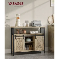 Rootz Living Sideboards>Rootz Turkos Brun-Ink Svart Skänk - Förvaringsskåp - Spånskiva Stål - Justerbara hyllor - Anti-tip - 33cm x 100cm x 80cm