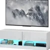 Rootz Living Tv-Bänkar>Rootz TV -hängande skåp med LED -belysning - väggmonterat TV -skåp - Flytande TV -enhet - Stylish Design - 120 x 35 x 40,5 cm
