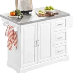 Rootz Living Köksö>Rootz utdragbar köksö - Skåp Skänk Kök - Förvaringsvagn med bänk one size