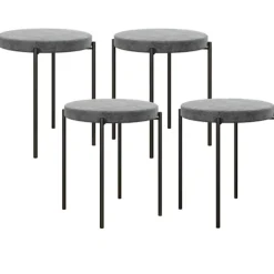 Rootz Living Pallar>Rootz Velvet Matstolar Set med 4 - Stapelbara kökspallar - Stoppade möbler - Elegant design - Utrymmesbesparande - 41,5 cm x 41,5 cm x 46 cm