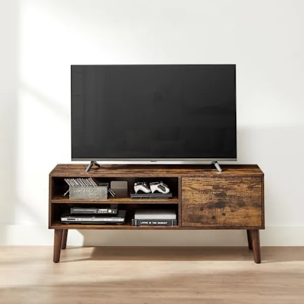 Rootz Living Tv-Bänkar>Rootz Vintage Brown TV-ställ - Nöjescenter - Mediakonsol - Spånskiva - Gummiträ - 40cm x 120cm x 49cm