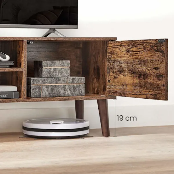 Rootz Living Tv-Bänkar>Rootz Vintage Brown TV-ställ - Nöjescenter - Mediakonsol - Spånskiva - Gummiträ - 40cm x 120cm x 49cm
