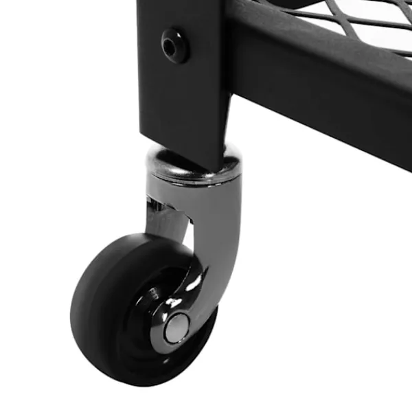 Rootz Living Köksö>Rootz Vintage Brun-svart köksvagn - Rullvagn - Förvaringsställ - Spånskiva och stål - 60 cm x 77,5 cm x 40 cm - 11,21 kg - 80 kg Lastkapacitet