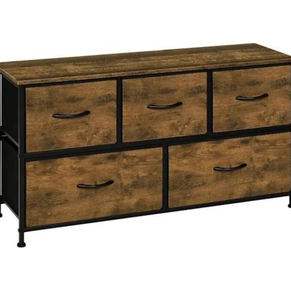 Rootz Living Byråer>Rootz Vintage byrå - Industriellt förvaringsskåp - byrå med 5 lådor - Metallram - 100 cm x 54 cm x 30 cm