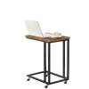 Rootz Living Småbord>Rootz vintage sidobord - sofatisk på rullar - C -formtabell - industriell design - 50 cm x 55 cm x 35 cm