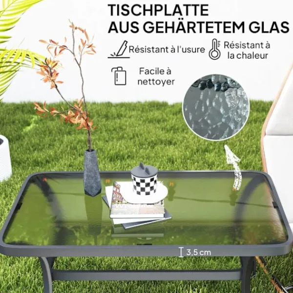 Rootz Living Soffbord>ROTZ SIDABORD - soffbord - balkongbord - Stylsk axeldesign - rundade hörn - 95x55x46 cm svart