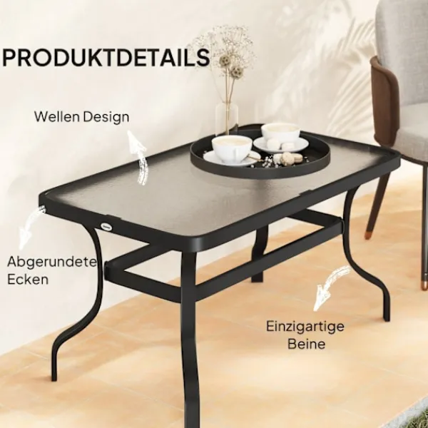 Rootz Living Soffbord>ROTZ SIDABORD - soffbord - balkongbord - Stylsk axeldesign - rundade hörn - 95x55x46 cm svart