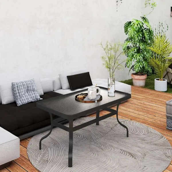 Rootz Living Soffbord>ROTZ SIDABORD - soffbord - balkongbord - Stylsk axeldesign - rundade hörn - 95x55x46 cm svart