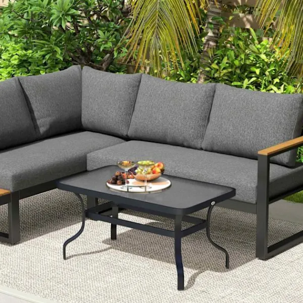 Rootz Living Soffbord>ROTZ SIDABORD - soffbord - balkongbord - Stylsk axeldesign - rundade hörn - 95x55x46 cm svart