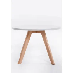 BellaFurn Småbord>Round Modern Table - Design Matbord - Golvvänlig design | Färg: Naturen