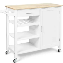 Northix Köksö>Rullande köksvagn Mobil köksö med låda 100 x 48 x 90 cm Vit