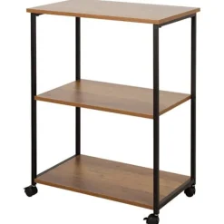 AKTIVE Hyllor>Rullställ - - 48x30x62 cm - 3 hyllor - Metall och trä - Hjul med bromsar - Verktygsfri montering