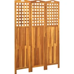 vidaXL Balkongmöbler>Rumsavdelare 3 paneler 121x2x170 cm massivt akaciaträ