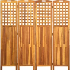 vidaXL Balkongmöbler>Rumsavdelare 4 paneler 161x2x170 cm massivt akaciaträ